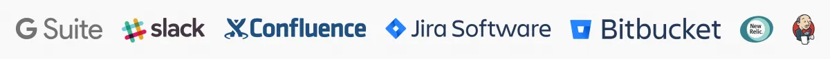 G Suite, Slack, Confluence, Jira Software, Bitbucket